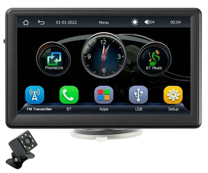 Autoradio MP5 Portable Double DIN 7” – Écran Tactile HD, Bluetooth 5.0, WiFi 2.4G/5G, Lecteur Multimédia Universel