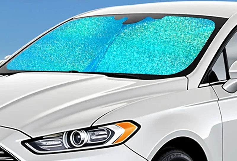 Pare-Soleil Avant Universel pour Voiture – Aluminium et Plastique, Léger & Résistant, Installation Facile par Encliquetage