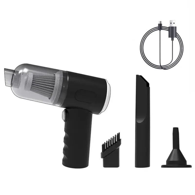 Mini Aspirateur Sans Fil 2-en-1 – Aspire & Souffle – Compact, Rechargeable, 1200 mAh