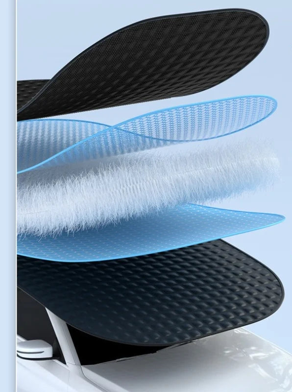 Pare-Soleil Avant Magnétique Épais pour Voiture – Aluminium + Tissu Oxford, Anti-UV, Isolation Thermique