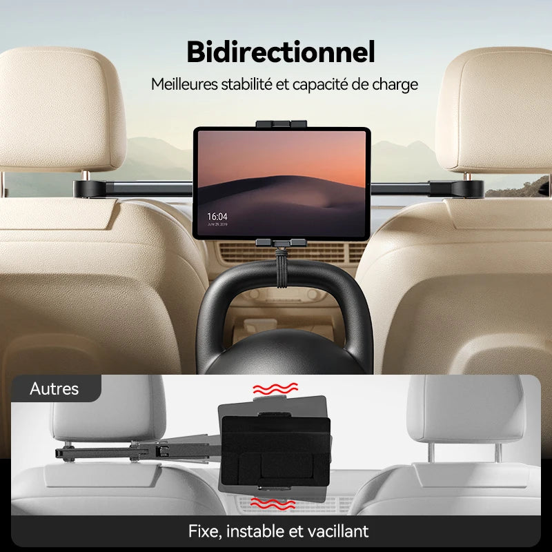 Support Tablette et Téléphone pour Appuie-Tête – JOYROOM JR-ZS380 – Bras Extensible 360°, Installation Facile