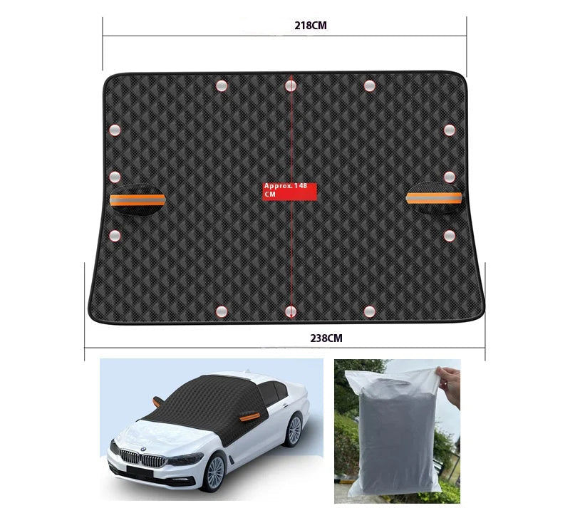 Pare-Soleil Avant Magnétique Épais pour Voiture – Aluminium + Tissu Oxford, Anti-UV, Isolation Thermique