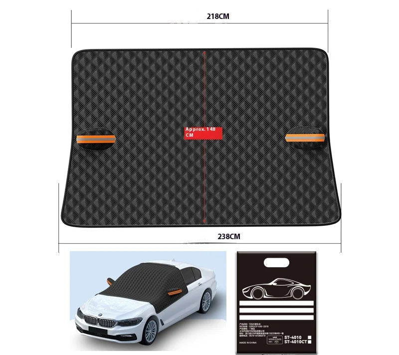 Pare-Soleil Avant Magnétique Épais pour Voiture – Aluminium + Tissu Oxford, Anti-UV, Isolation Thermique
